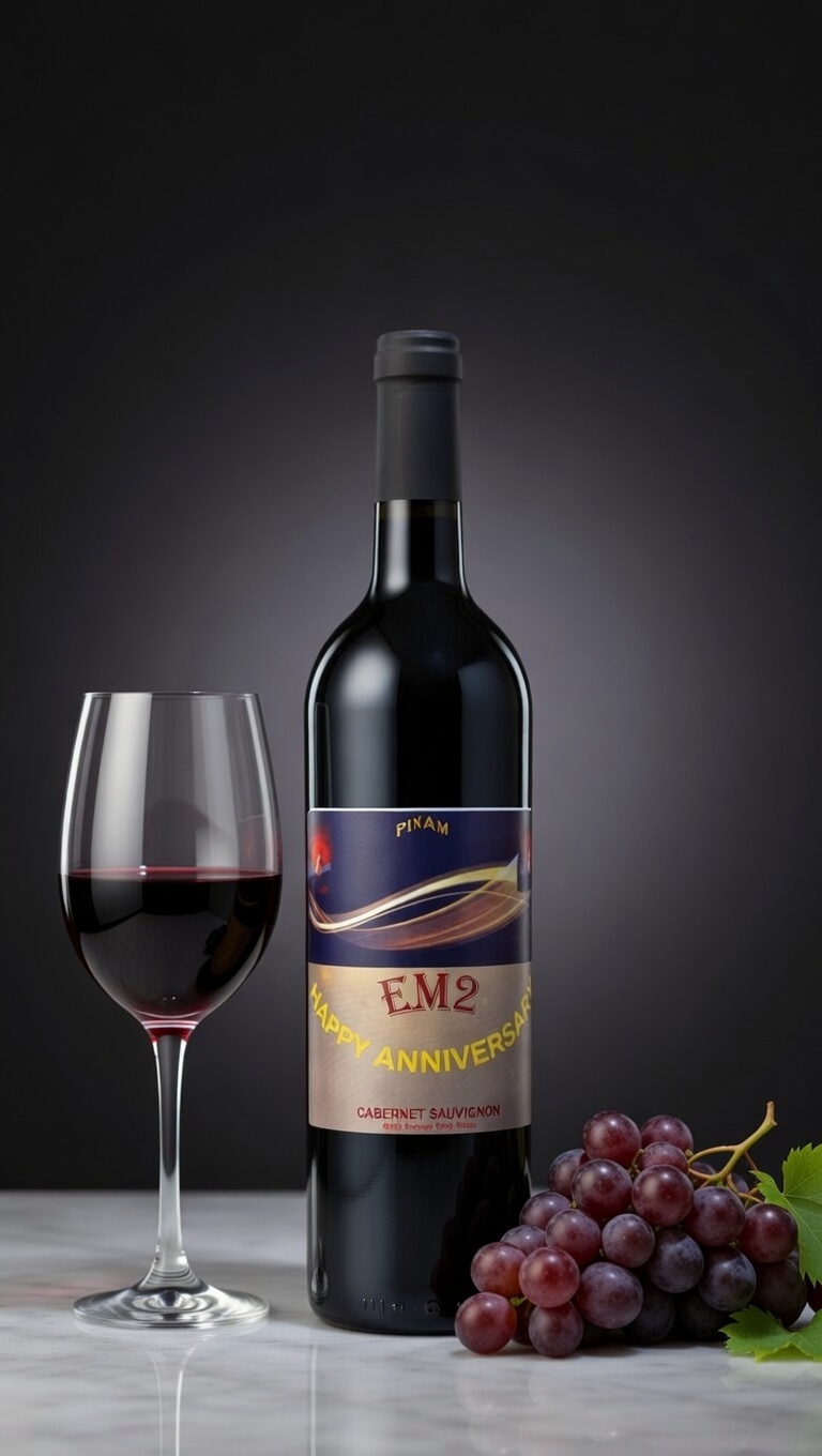 Custom wine label by Pinam Wine & Liquor, Accra