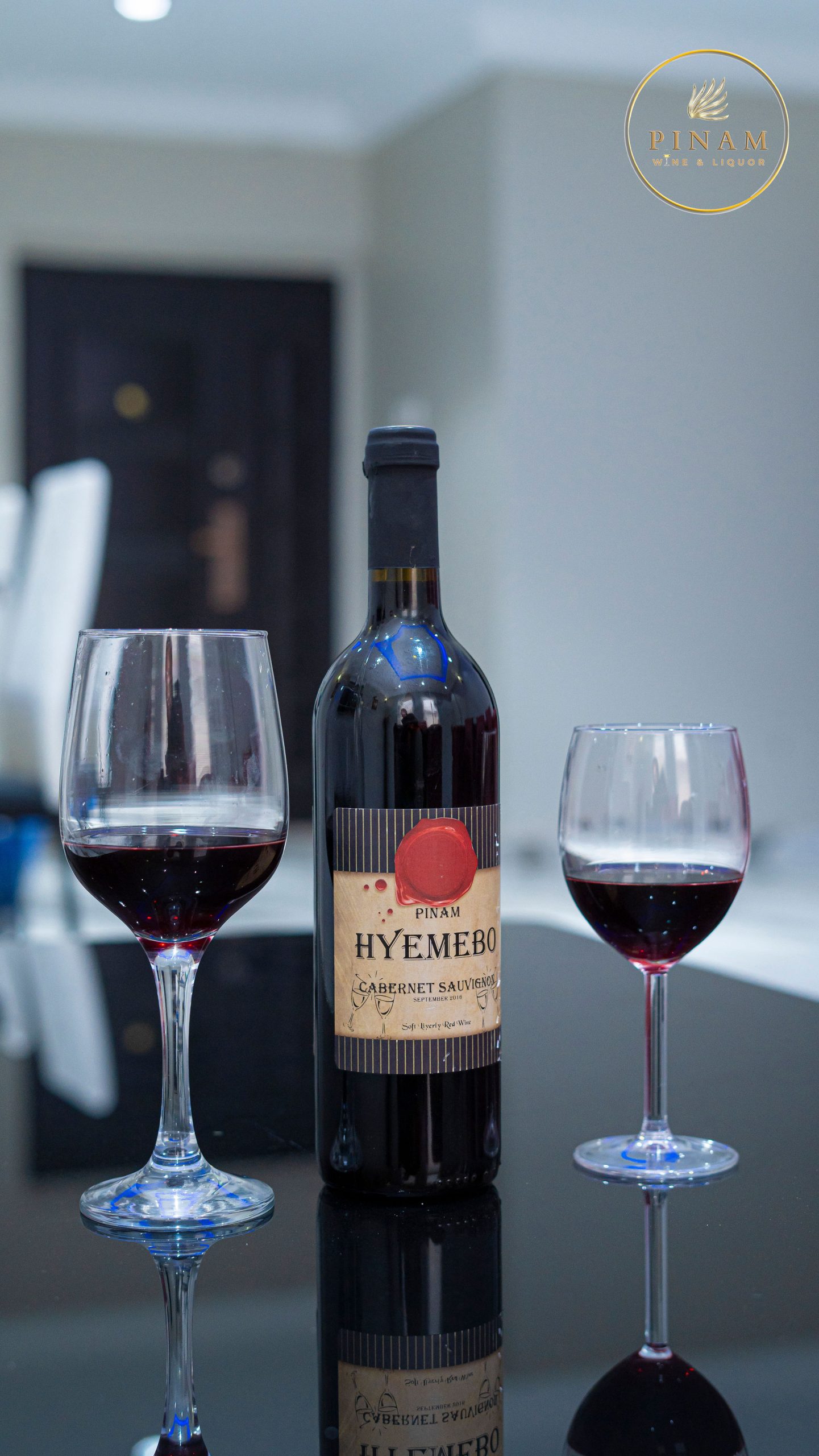 Custom wine label by Pinam Wine & Liquor, Accra